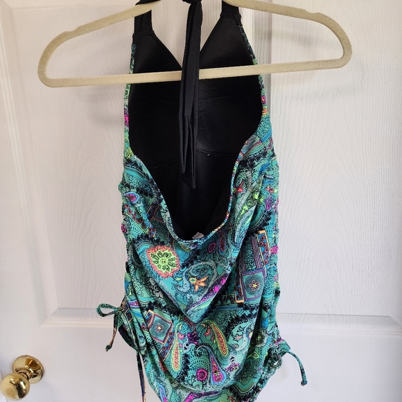 BIKINI VILLAGE Vibrant PAISLEY PRINT Bathing Suit SIZE MED - Picture 3 of 4